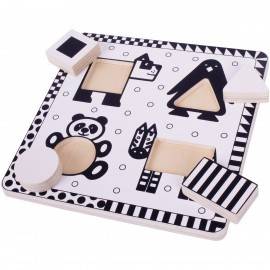 PUZZLE ALB-NEGRU - ANIMALE ȘI FORME